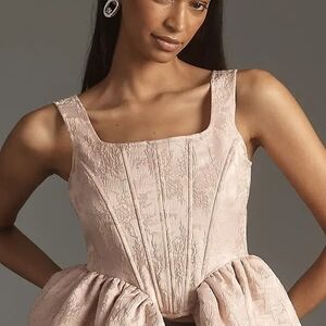Anthropologie: Siempre Corset Side Peplum Top